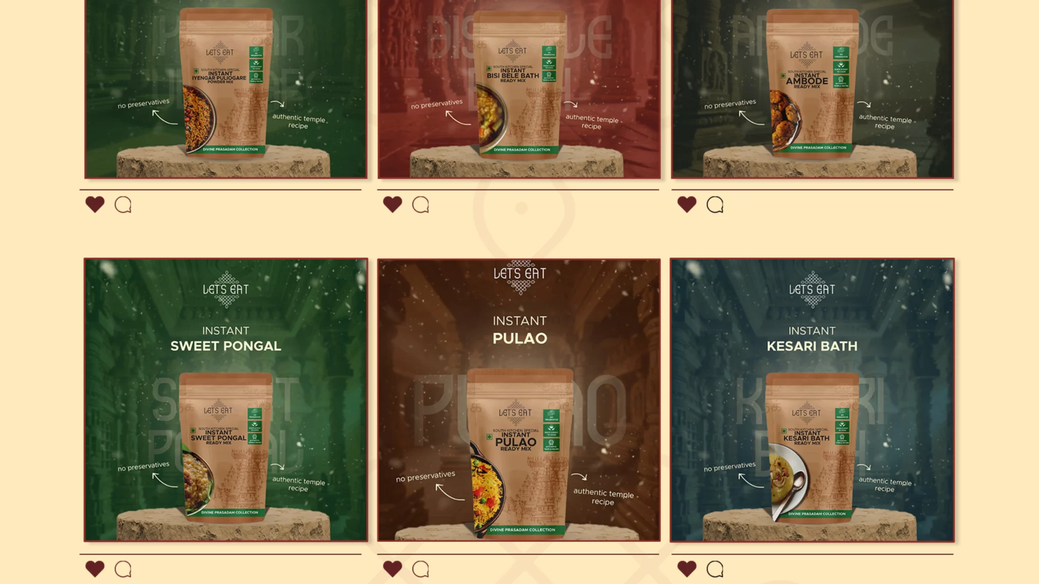 Ready to eat food branding – Let’s Eat Instagram design by FRWD Branding